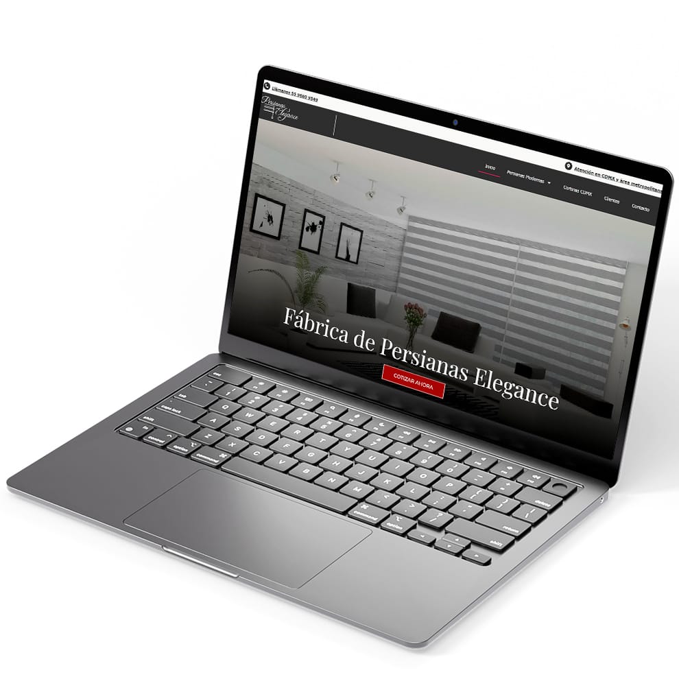 diseño web persianas elegance cdmx